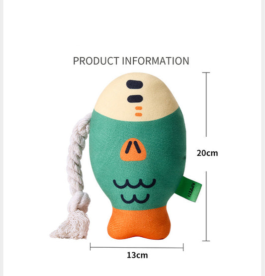 Plush Chew Toys For Inside Dog Squeaky Puffhead Fish Sound