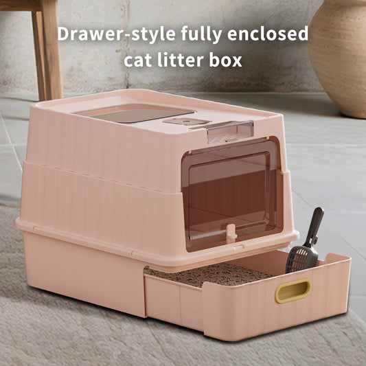 Dual Opening Fully Enclosed Cat Litter Box Top Entry Anti-tracking