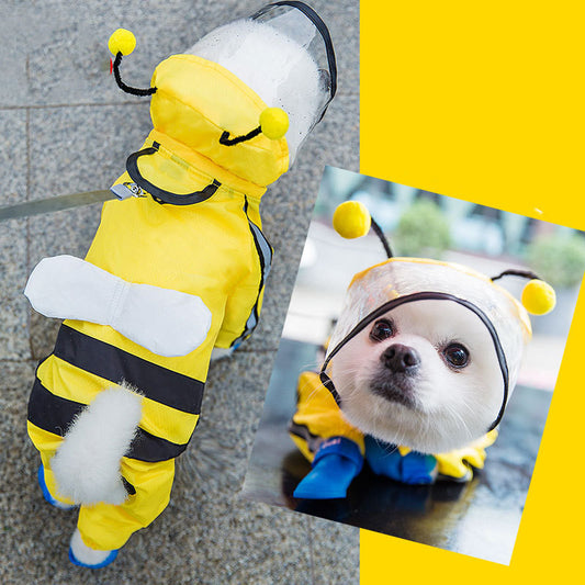 Puppy Dog Raincoat Four-legged Waterproof All-inclusive Teddy