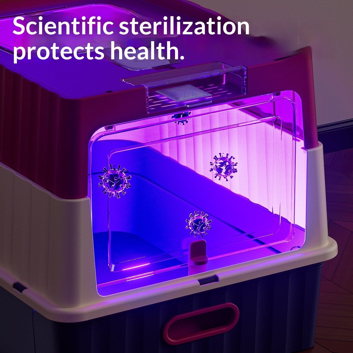 Extra-large Fully Enclosed Cat Litter Box With Uv Sterilization