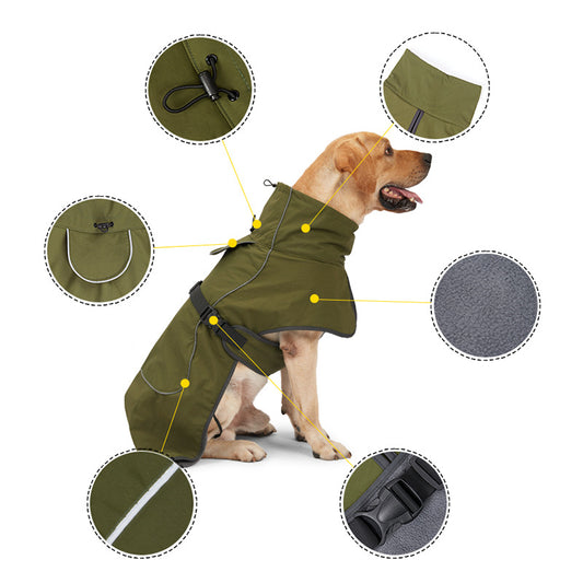 Medium And Large Dogs Handsome Winter Warm Clothing Snowproof Pet