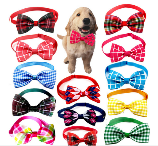 Plaid Pet Tie Cat Dog Scarf Accessories Pet