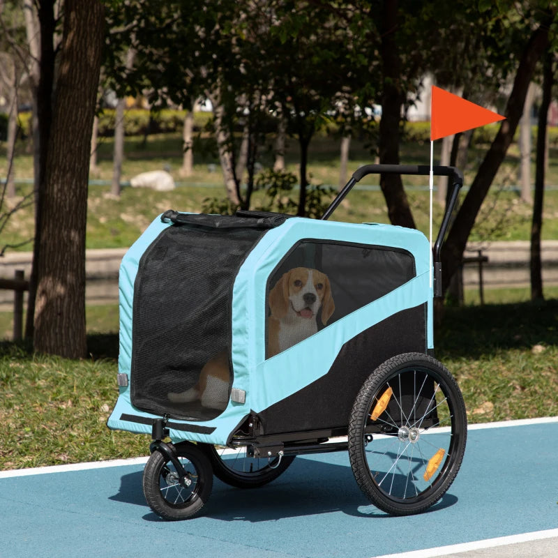 2-in-1 Dog Bike Trailer Pet Stroller Carrier For Large Dogs With