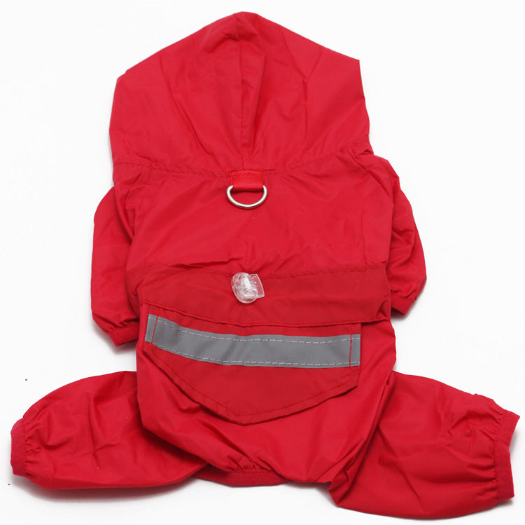 Pet Raincoat Dog Four-leg Hooded