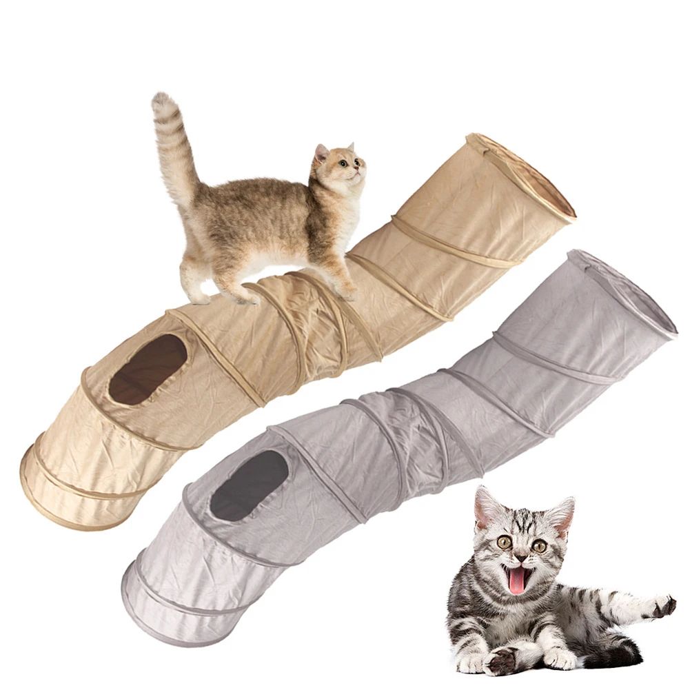 Cat Tunnel Collapsible S-shape Peekaboo Cave Play Tube Interactive