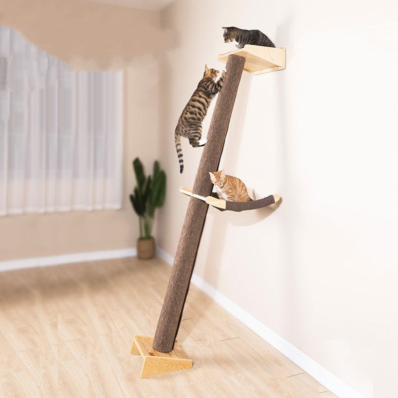 Solid Wood Large Cat Climbing Frame Litter Tree One Shelf