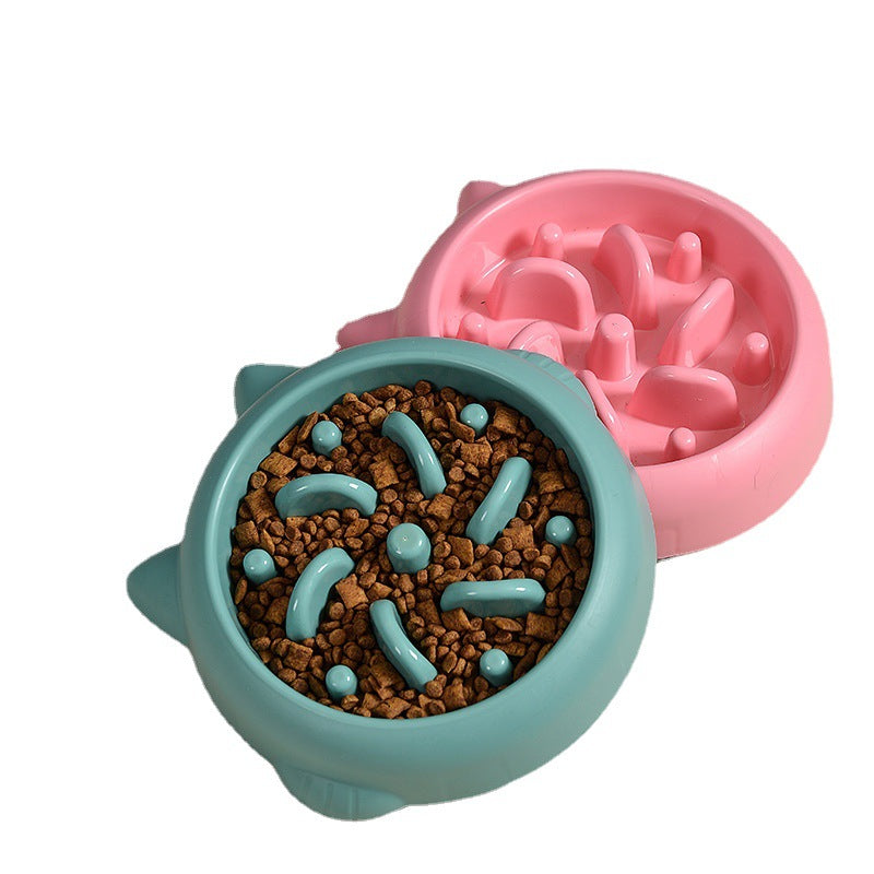 Pet Dog Cat Slow Feeder Bowls Anti Choking Dish Bowl Home Eating