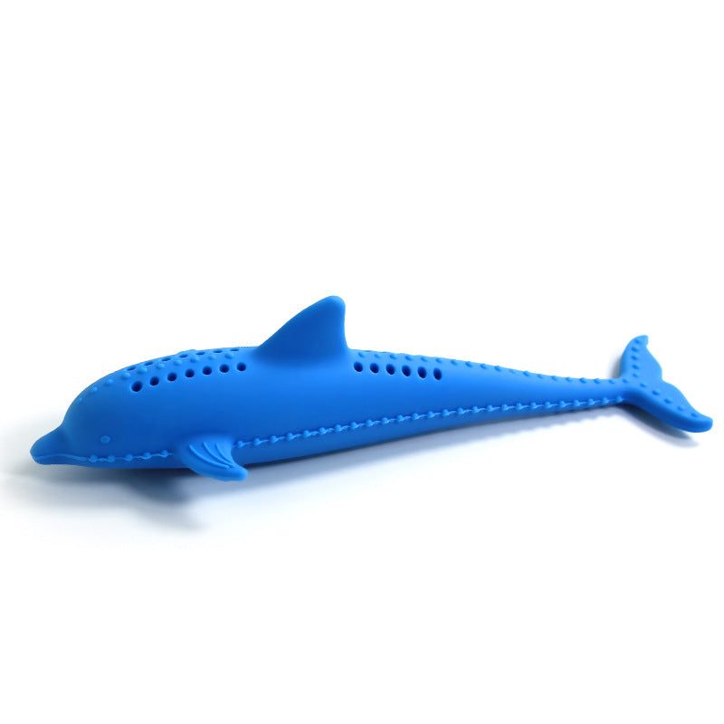 Cat Toothbrush Toy Silicone Fish Bite Molar Rod