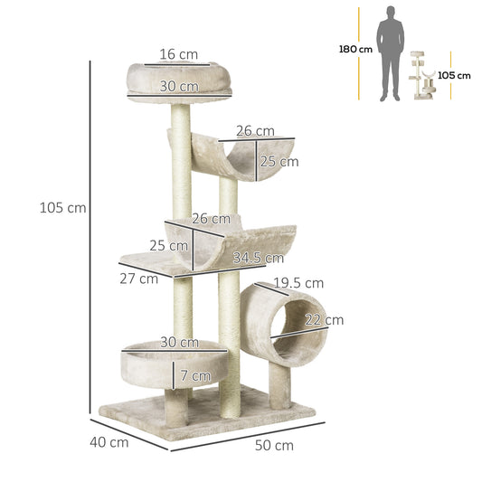 Pawhut Cat Tree For Indoor Cats Kitten Pet Scratching Post Perch