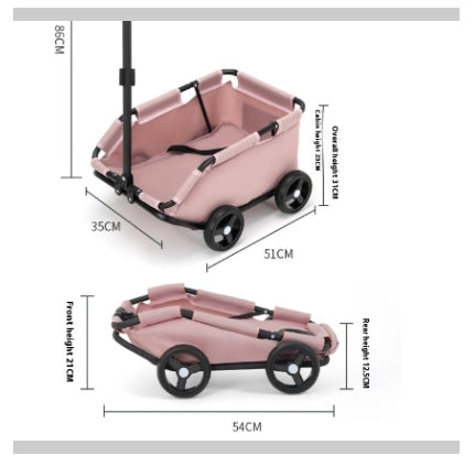 Pet Stroller Dog Cat Trolley Out Small Pet Cart Portable Foldable