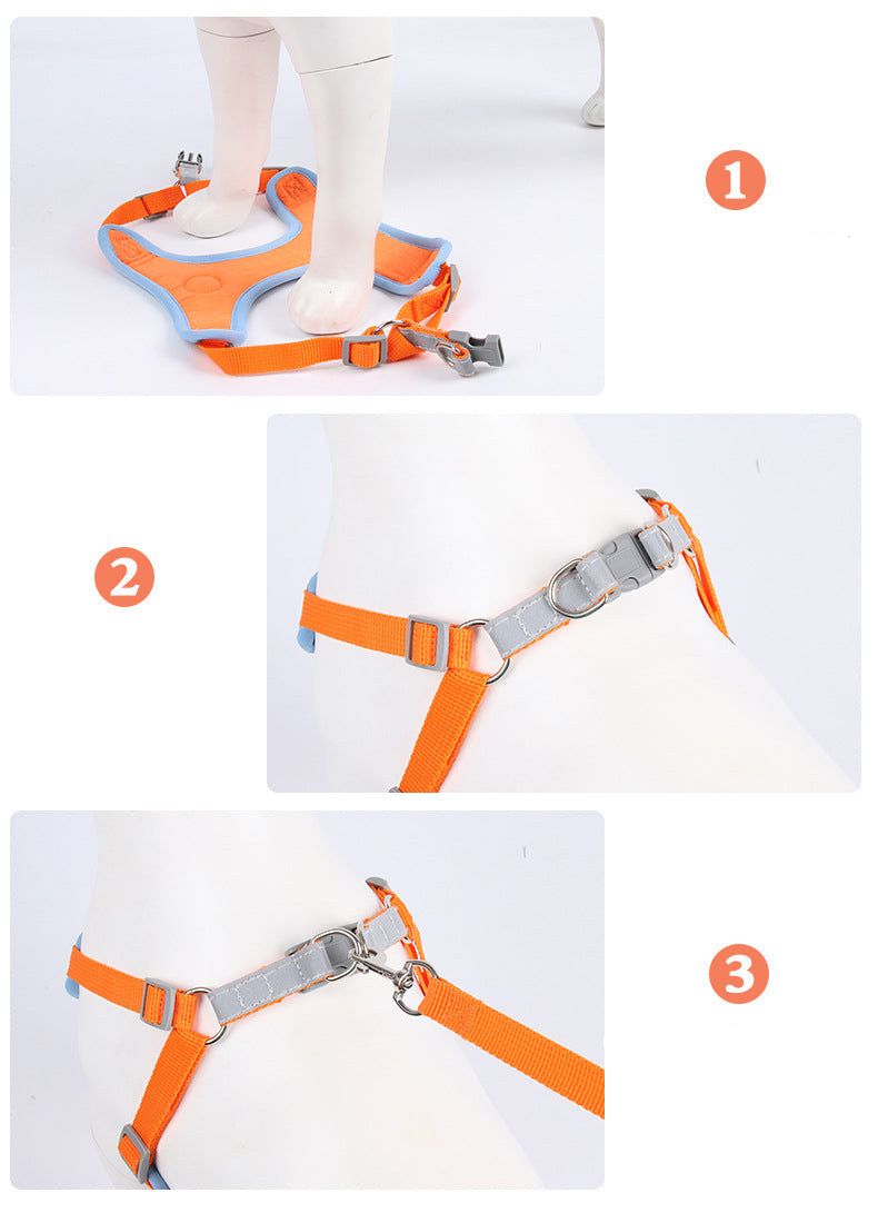 Dog Harness Cat Reflective Dogs Leashs Soft Mesh Chest Strap