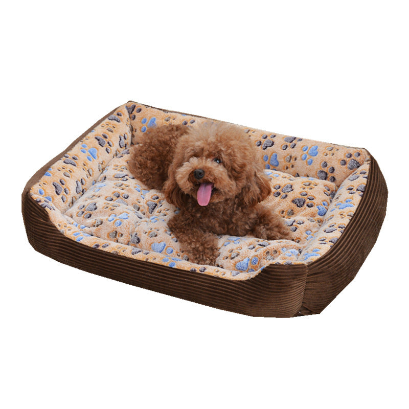 Pet Dog Beds Mats Soft Plush Warm Sofa Kennel Sleep Basket For