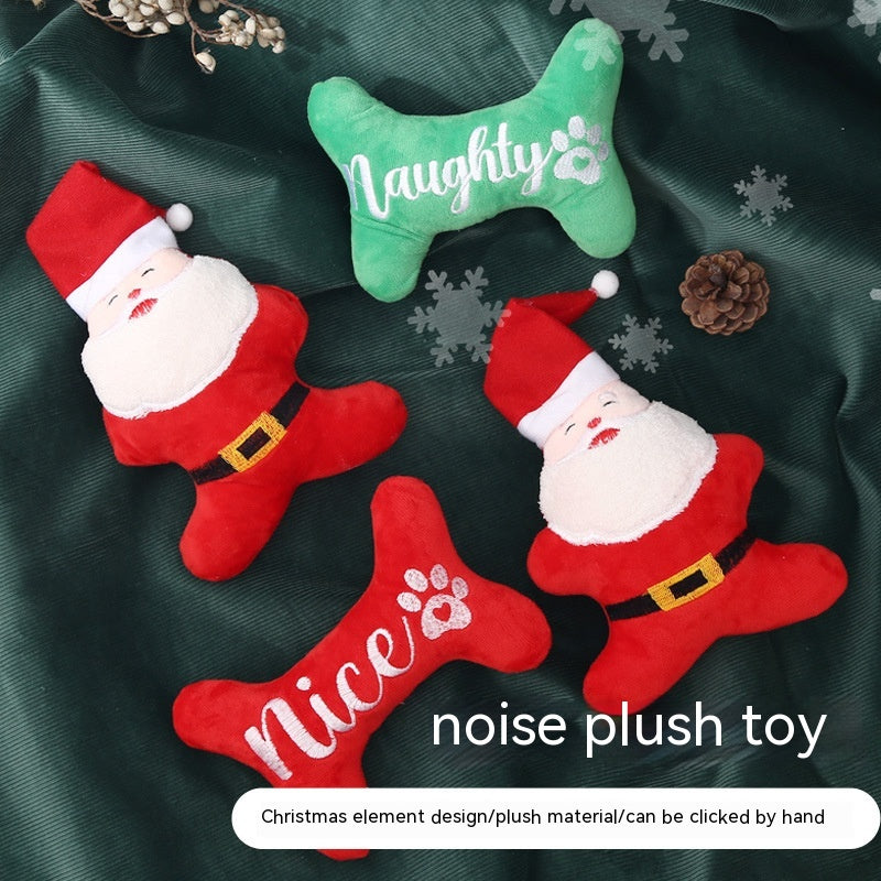 Christmas Dog Plush Sounding Puppy Pets Toy Santa Claus Decorations