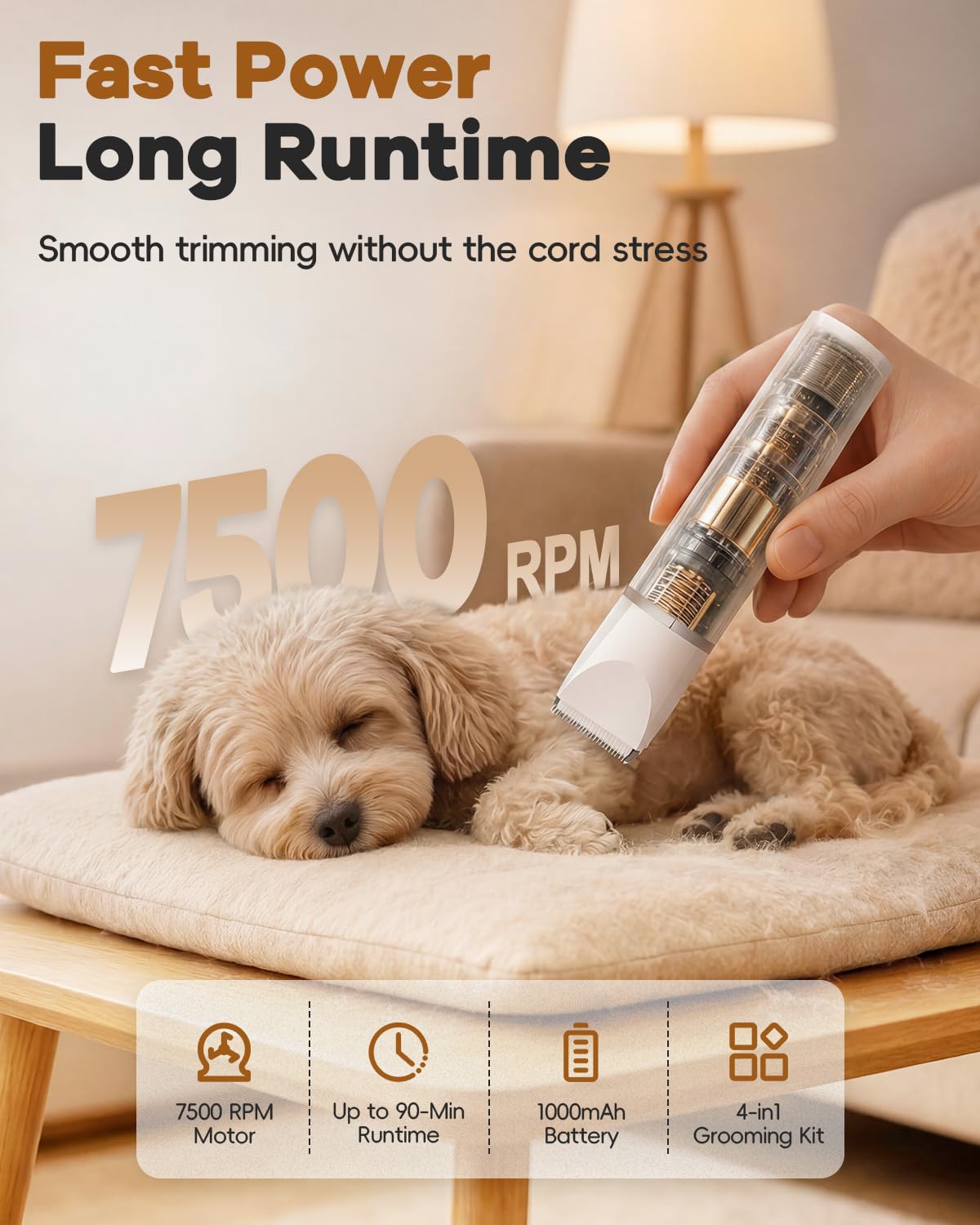 Dog Clippers Grooming Kit Hair Clipper-low Noise Paw Trimmer-