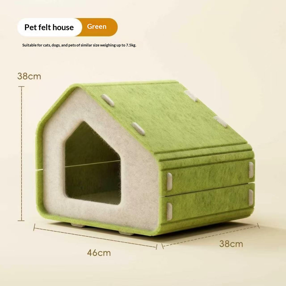One-piece Thickened Felt Windproof Cat Bed With Scratching Post