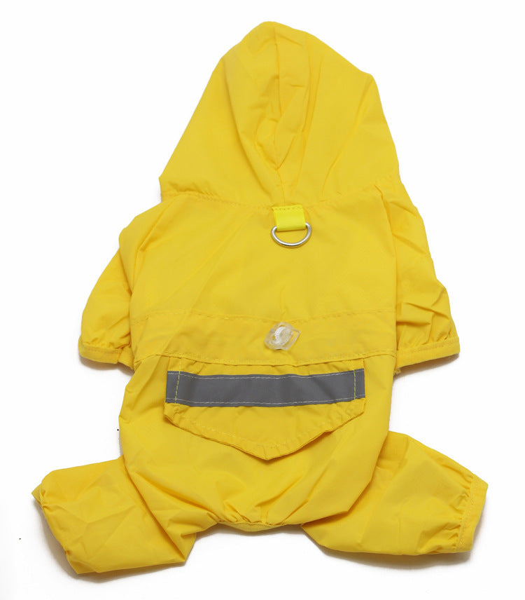 Pet Raincoat Dog Four-leg Hooded