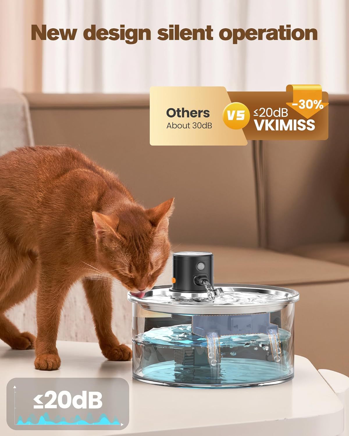 Stainless Steel Wireless Smart Pet Automatic Water Fountain