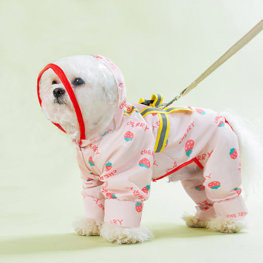 Fruit Printed Puppy Waterproof Raincoat