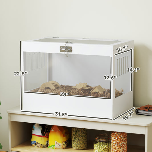 Hamster Cage With Openable Top Lock Hut Transparent Acrylic Panels