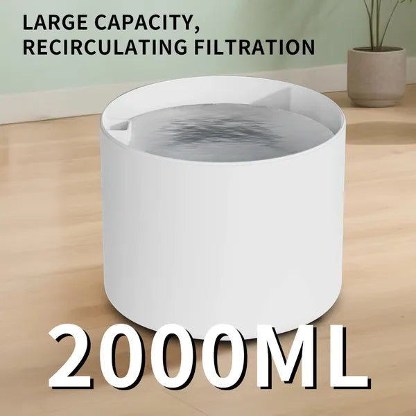 2500ml USB Round Pet Water Fountain Automatic Cat Dispenser With