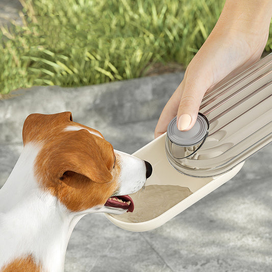 2-in-1 Pet Water Cup Segment Design Green Dog Walking Portable