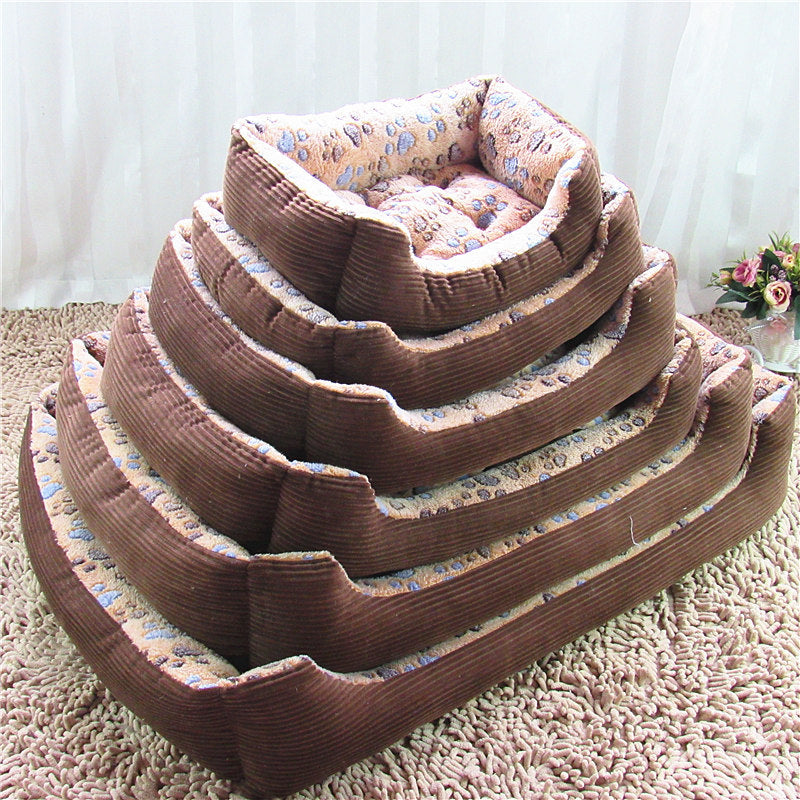 Pet Dog Beds Mats Soft Plush Warm Sofa Kennel Sleep Basket For