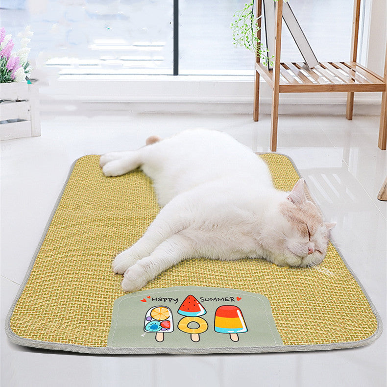 Pet Mat Ice Cool Grass Dog's Nest Tengzhu Cooling Summer Pet's Cat