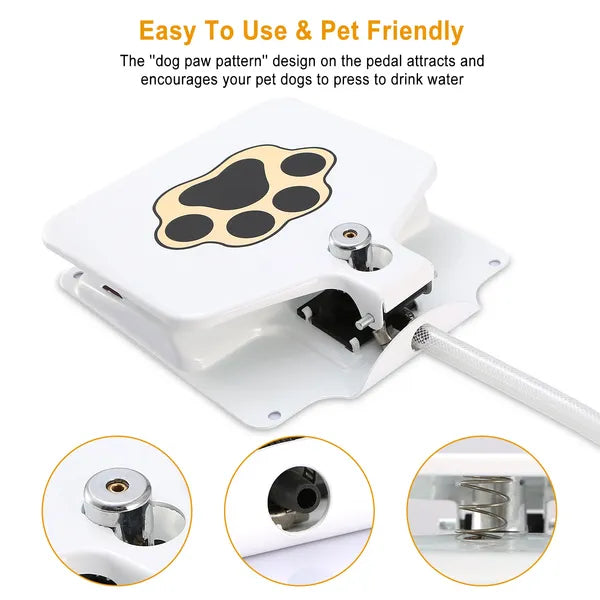 Dog Water Fountain Outdoor Pet Dispenser Step-on Activated Sprinkler