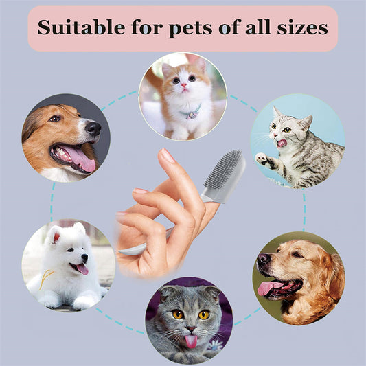 Dog Tooth Cleaning Brush Care Finger Wrap Cat Oral Toothbrush Tool