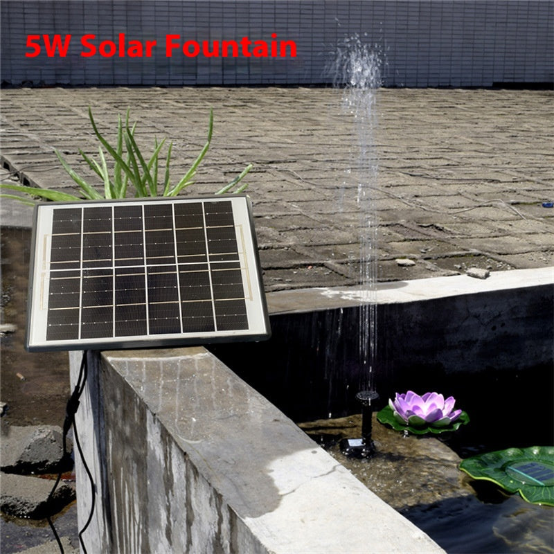 Solar Fountain Oxygen Rockery Water Garden Bird Bathtub Floating