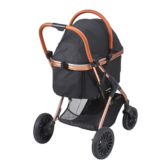 Pet Stroller 4 Wheels Dog Rotate With Brakes 66 Lbs Weight Capacity