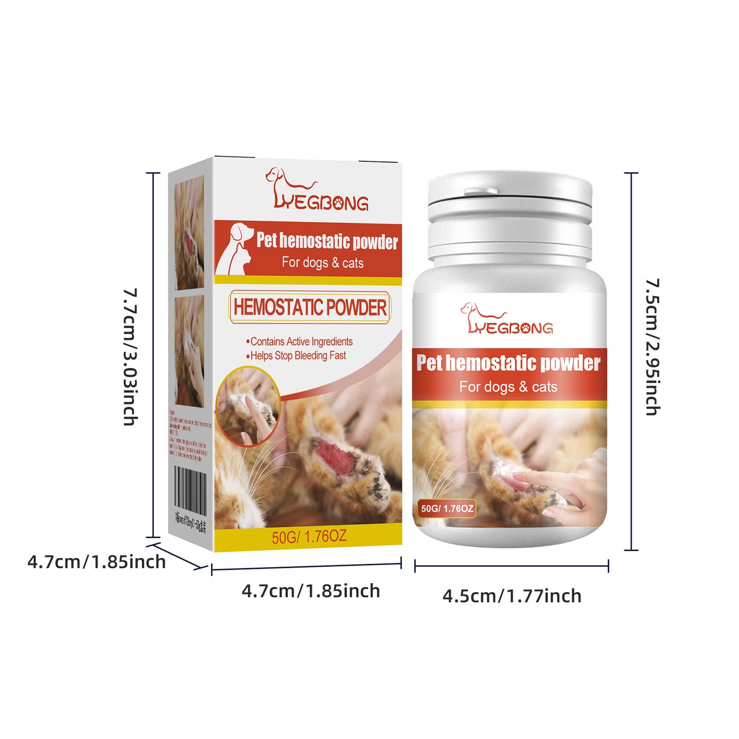 Pet Hemostatic Powder Fast Bleeding Stop Wound Care For Dogs Cats