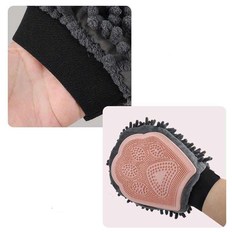 Pet Bathing Brush 2-in-1 Grooming Glove Elegant Dog Tool For