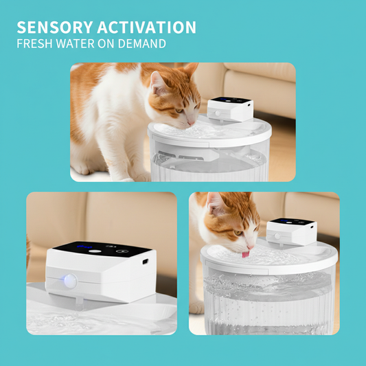 2000ml Wireless Pet Drinking Fountain 2500mah Rechargeable Motion