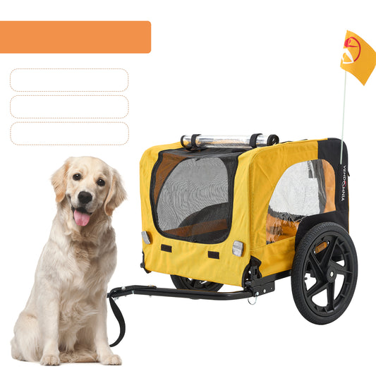Yellow Outdoor Heavy Duty Foldable Practical Pet Stroller Dog