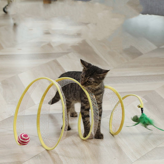 Cat Pets Toys Mouse Shape Balls Foldable Kitten Play Tunnel Funny