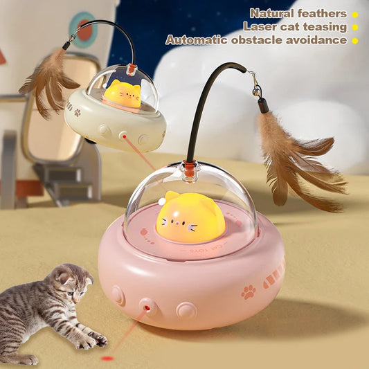 Smart Teaser Cat Toy Electric Ufo Stick With Bell Training Pet Toys