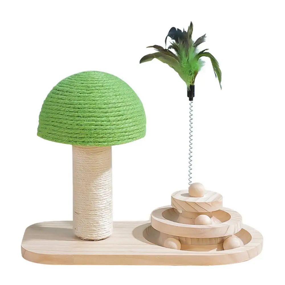 Cat Toys Scratching Post Mushroom Sisal Rope Scratcher Tree Tower