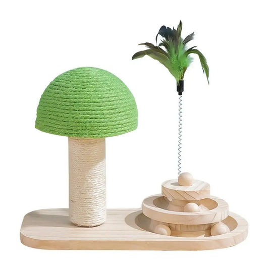 Cat Toys Scratching Post Mushroom Sisal Rope Scratcher Tree Tower