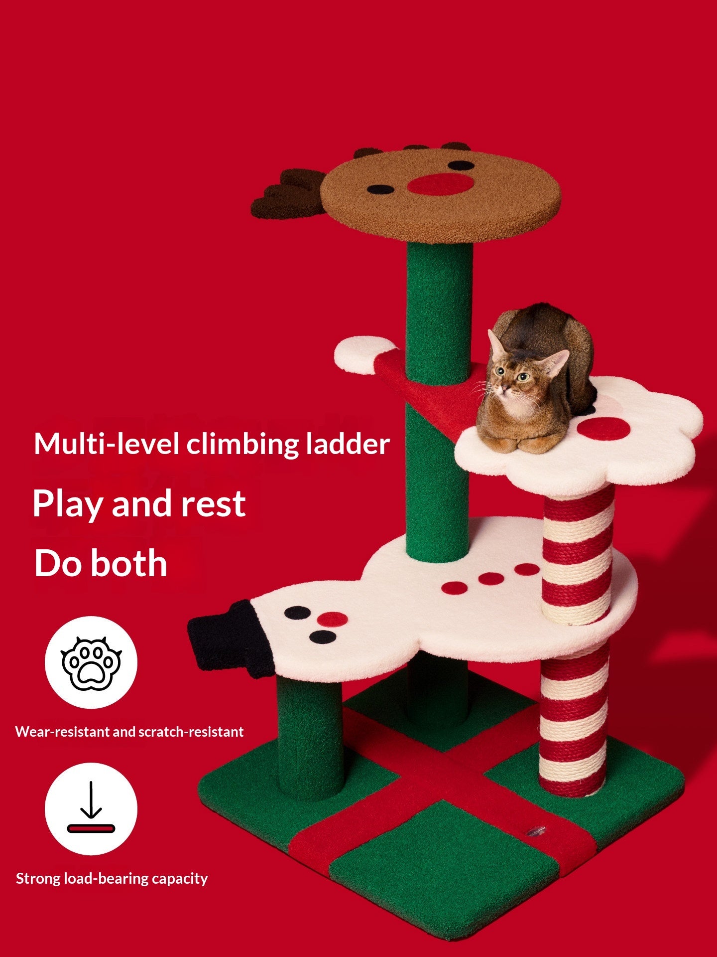 Wear-resistant Jute Rope Scratching Post Column Cat Tree