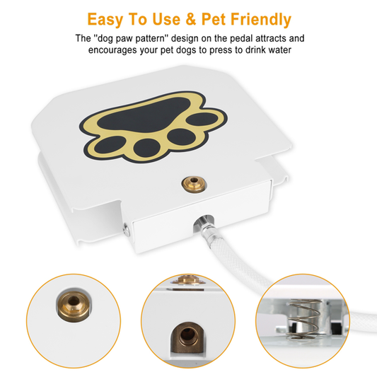 Dog Water Fountain Outdoor No Electricity Step-on Activated Pet