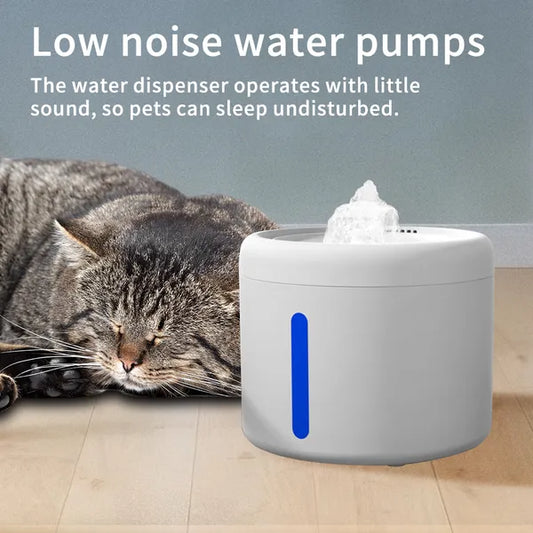 2500ml USB Round Pet Water Fountain Automatic Cat Dispenser With