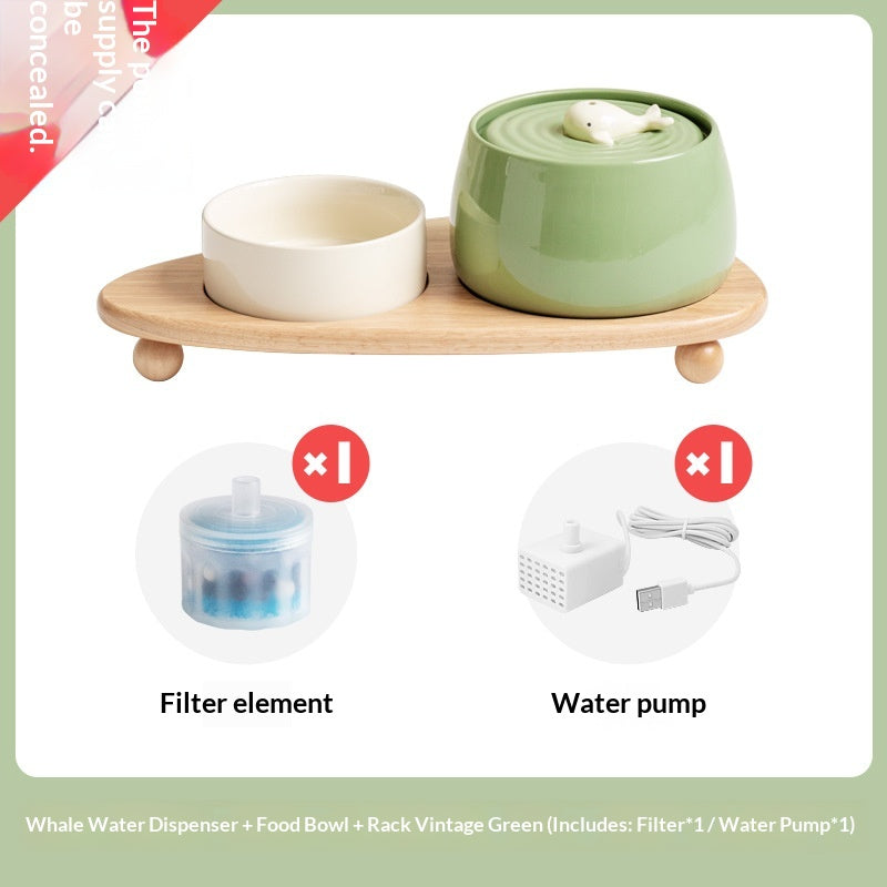Ceramic Automatic Recirculating Filter Water Dispenser Cat Bowl