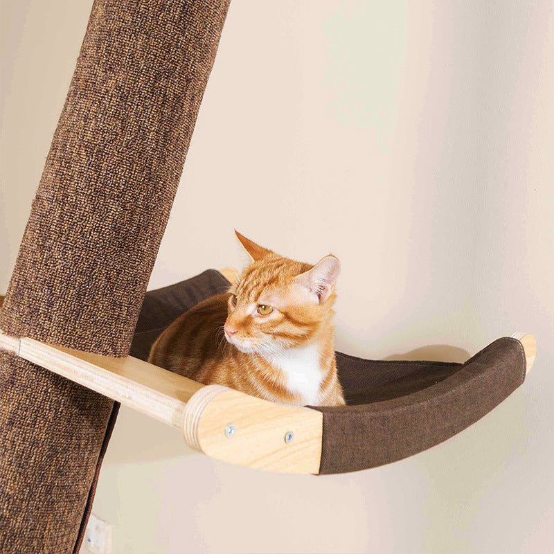 Solid Wood Large Cat Climbing Frame Litter Tree One Shelf
