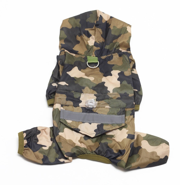 Pet Raincoat Dog Four-leg Hooded