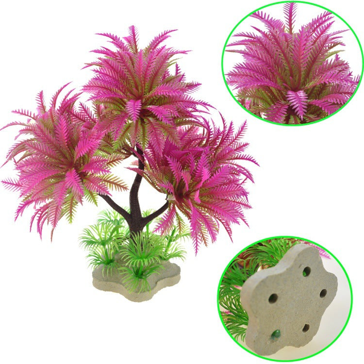 Fish Tank Landscape Artificial Water Grass Tree Simulation Aquarium