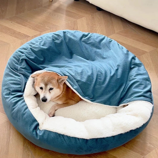 Orthopedic Dog Bed With Hooded Blanket Winter Warm Waterproof Dirt