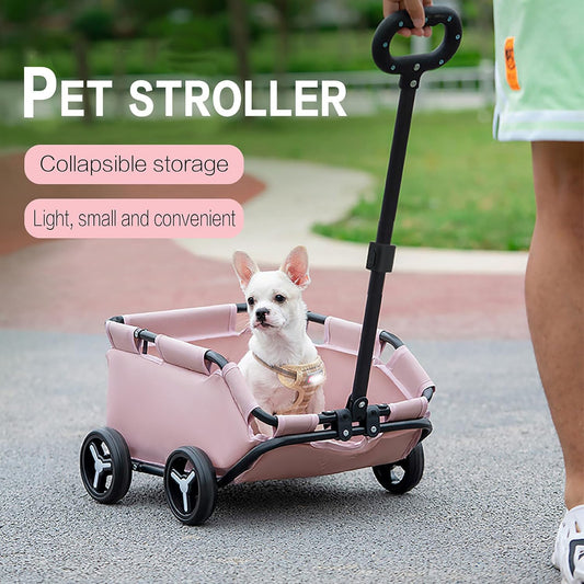 Pet Stroller Dog Cat Trolley Out Small Pet Cart Portable Foldable