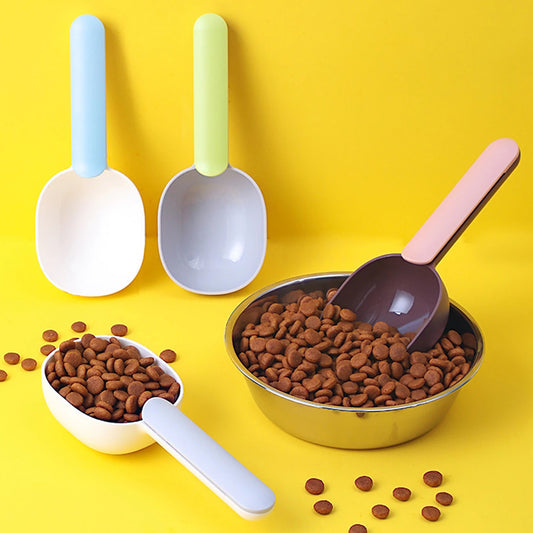 Pet Food Scoop With Ergonomic Bag Clip Handle For Cats Puppies And
