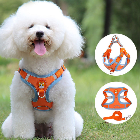 Dog Harness Cat Reflective Dogs Leashs Soft Mesh Chest Strap